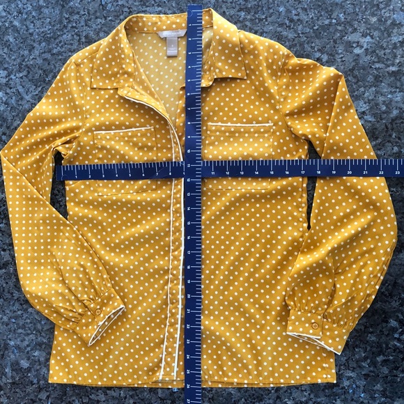 HP🎉BANANA REPUBLIC Factory Mustard Polka Dot Top - Picture 7 of 7